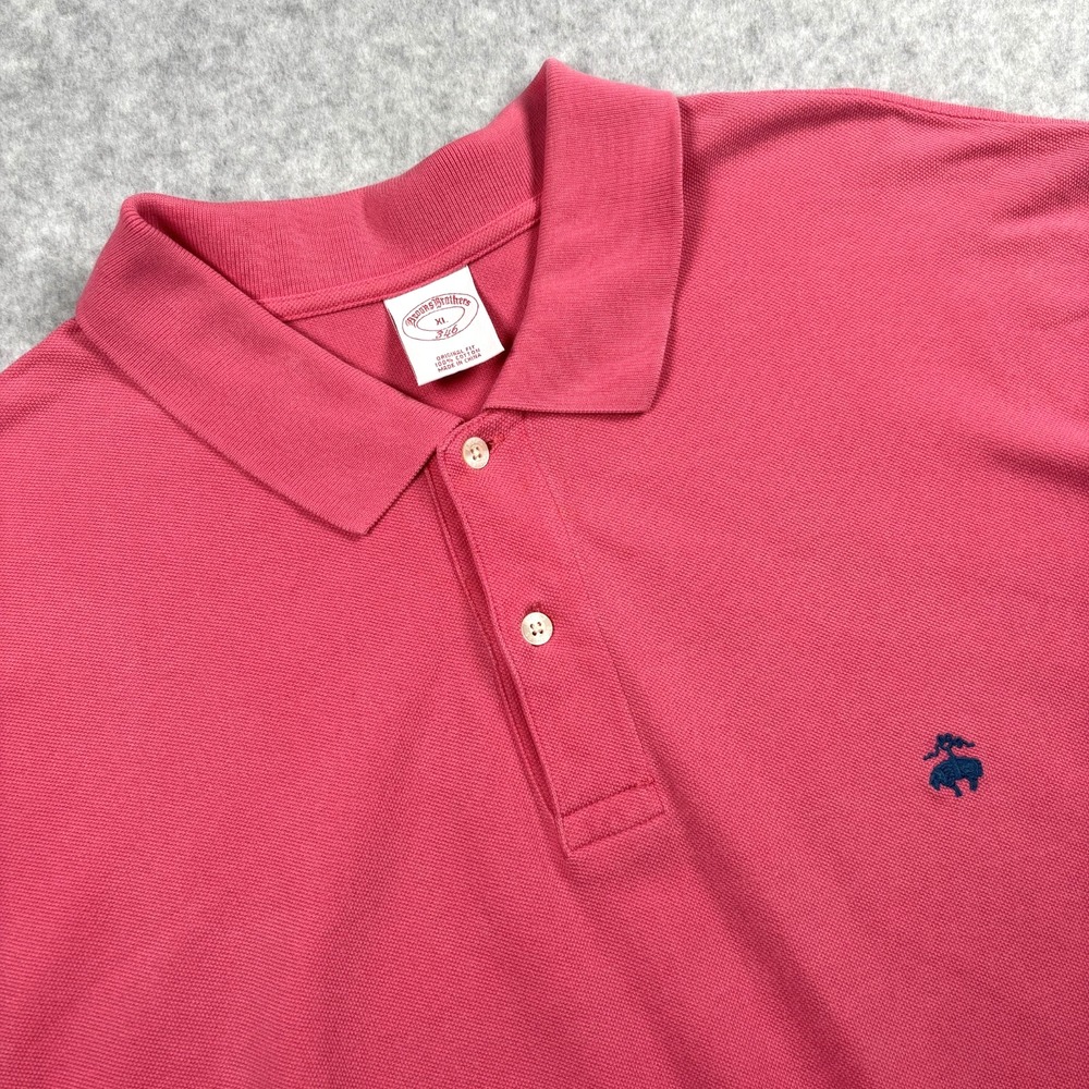 Brooks Brothers 346 Original FiPolo Mens XL Cotton Pink‎ Short Sleeve Shirt